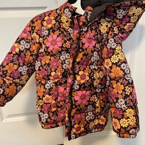 Macy’s Cotton On Floral Toddler Girl Puffer Coat size 3-4 - Used